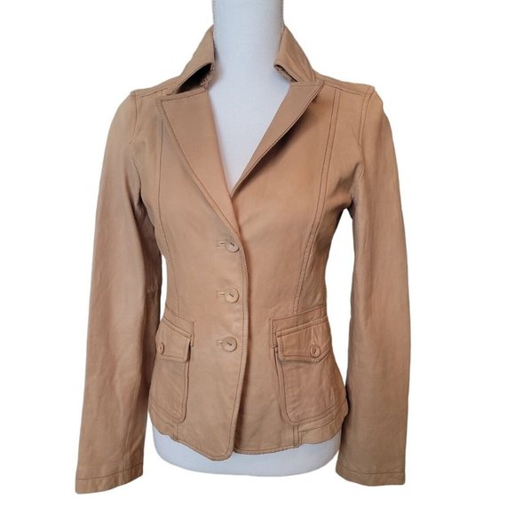Banana Republic Jackets & Blazers - Banana Republic Women's Brown Leather  Motorcycle Jacket Size Small